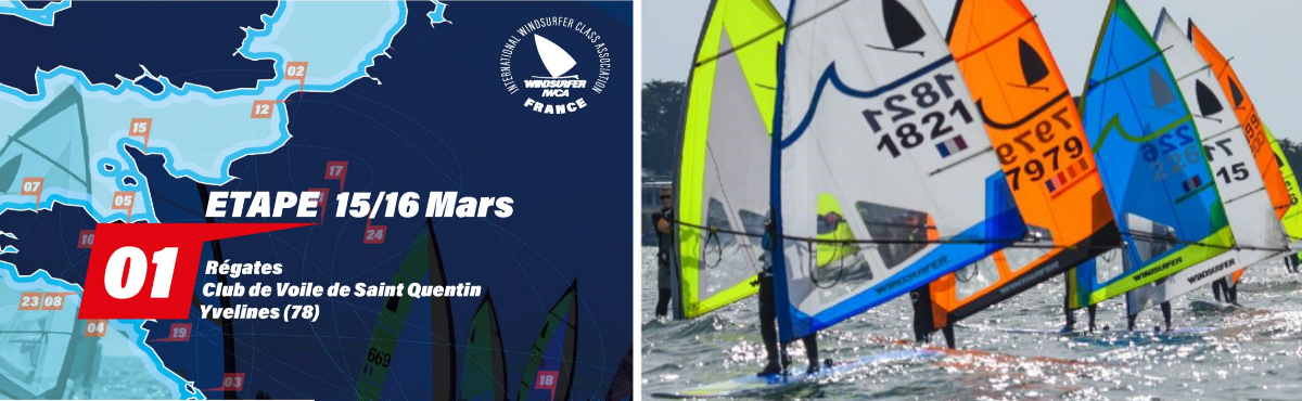 Régate windsurf première étape au CVSQ les 15 et 16 mars, inscription ici 